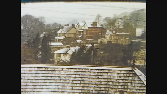 1969年统一王国冬季英国城镇风景视频