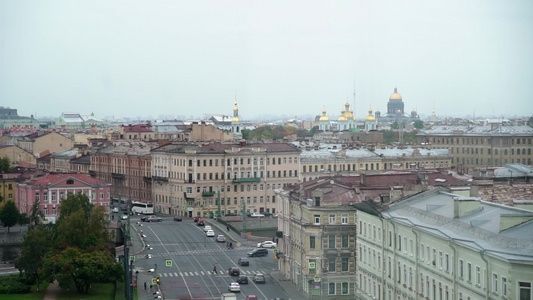 圣彼得斯堡俄罗斯城市中心是夏天的一天视频