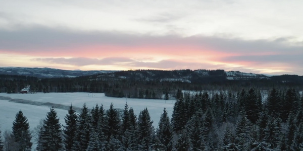 冬季雪山森林航拍视频
