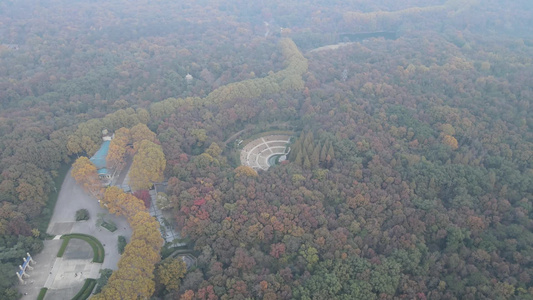 航拍江苏南京钟山景区中山陵视频