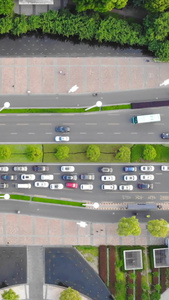  航拍城市道路交通车流城市规划视频