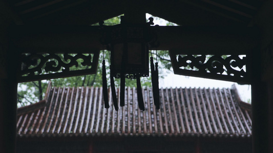 古建筑屋檐雨天意境高清视频素材视频