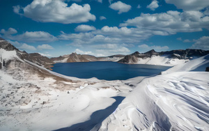 吉林长白山天池冬天风景4秒视频