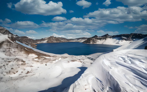 吉林长白山天池冬天风景4秒视频