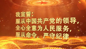 简洁大气党政誓言入伍誓词展示字幕模板20秒视频