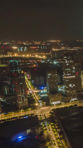 南京青年文化中心夜转日延时无人机视频