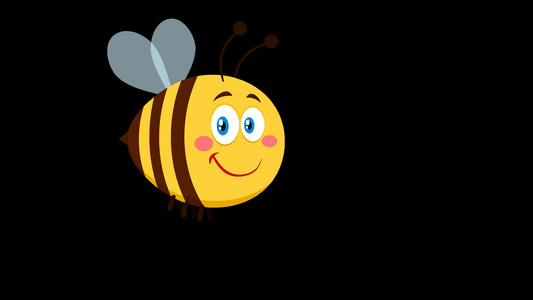 笑笑可爱的蜜蜂卡通人物视频
