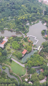 航拍城市风光中心花园旅游素材城市绿化健康环保素材灯光素材视频