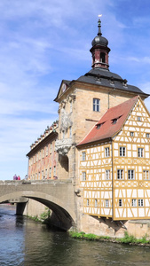 欧洲德国著名旅游城市班贝格历史文化老城建筑延时视频过渡镜头视频