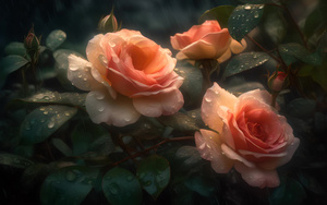 雨中粉色的玫瑰4秒视频