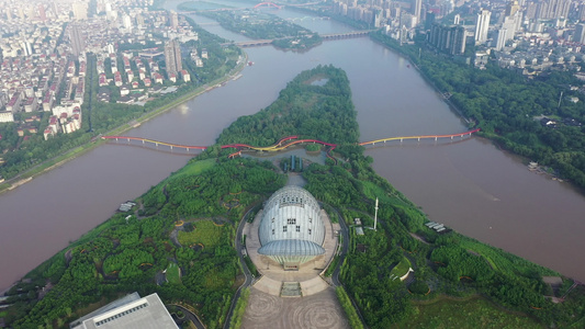 浙江金华城市建筑风光航拍视频