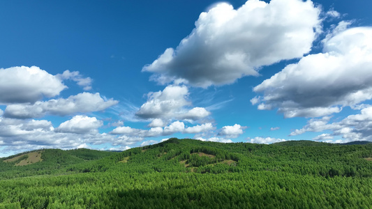 山区森林天空白云视频