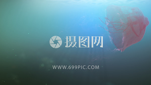 海底水母游动Logo文字展示AECC2017模板12秒视频