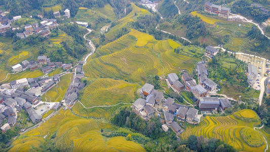 4k航拍喀斯特地貌龙脊梯田视频