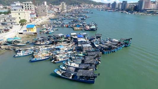 4K渔船避风港视频