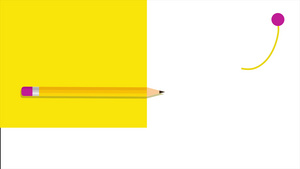 黄色纸上木制黄铅笔连线11秒视频