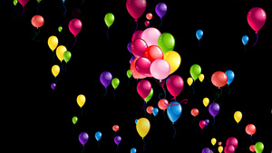 彩色气球上升透明通道30秒视频
