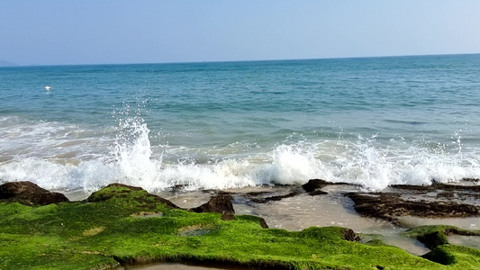 三亚海边沙滩海浪4k实拍视频