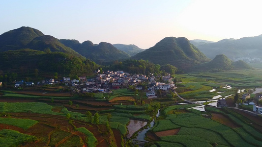 贵州田野外景航拍视频