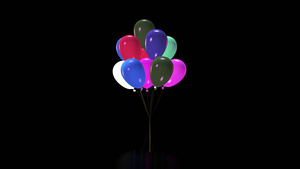 三维多色浪漫气球组旋转展示动画20秒视频