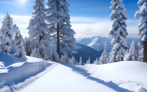 唯美的雪地风景4秒视频