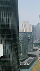 杭州市民中心来福士地标建筑竖屏航拍 视频