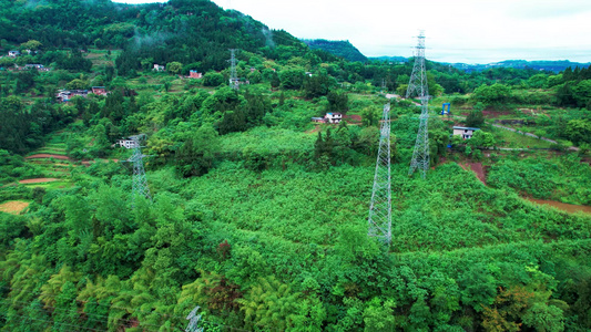 4K山区电力输送基建航拍视频视频