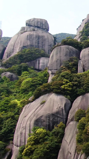 航拍5A景区福建太姥山一片瓦游览区景点纯铜悬空寺视频地质公园42秒视频