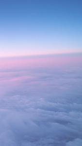旅行途中飞机内视角晚霞云彩视频
