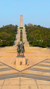 航拍5A景点茅山风景区景点苏南抗战纪念碑视频旅游目的地视频