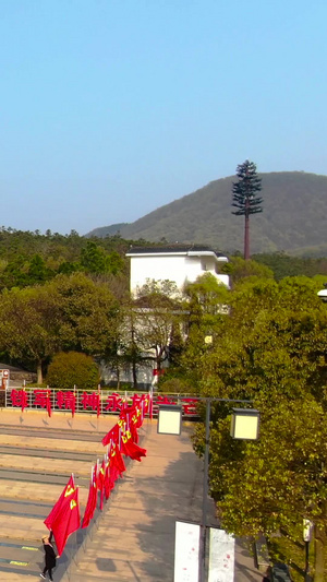 航拍5A景点茅山风景区景点苏南抗战纪念碑视频旅游度假60秒视频