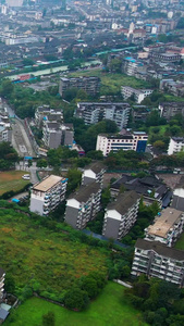 航拍旅游名城都江堰市区城建市容市貌视频