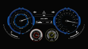 科技感汽车仪表盘元素60秒视频
