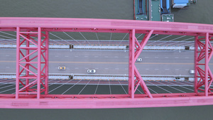 航拍俯拍城市交通道路桥梁车流4k素材37秒视频