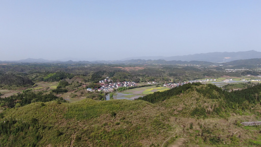 美丽乡村田园农田农业种植航拍视频