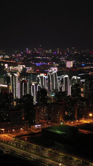 南京江宁CBD喜马拉雅商圈夜景航拍115秒视频