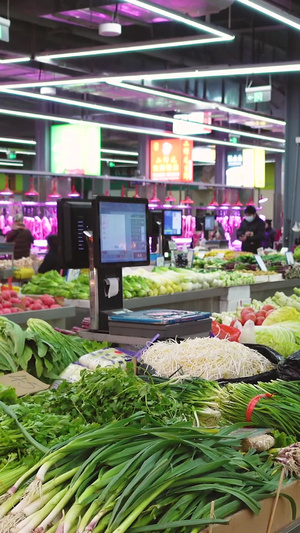城市菜场零售铺位琳琅满目的商品素材农贸市场13秒视频