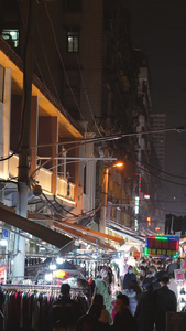 城市夜市逛街人流节日素材【该视频无肖像权，请勿商用】平安夜视频