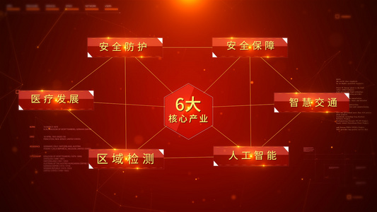 红色党政字幕标题分支展示PR模板视频