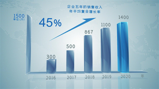 蓝色科技数据图表信息展示AE模板视频