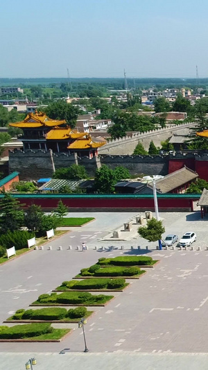 华阴市西岳庙航拍华阴旅游53秒视频