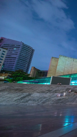中国历史文化三峡博物馆夜景延时素材实拍素材10秒视频