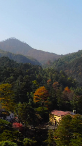 航拍安徽九华山风景区山脉中的村落视频古村落视频