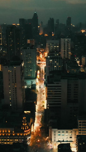 城市航拍武汉城市夜景灯光竖屏视频