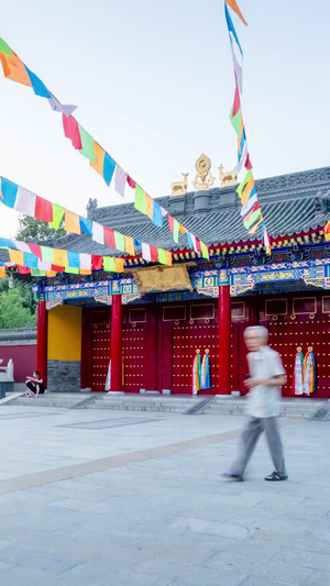 中国唯一绿度母主道场西安广仁寺日转夜大范围延时延时摄影10秒视频
