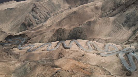 5A帕米尔旅游景区景点昆仑山脉中险峻的盘龙古道视频视频