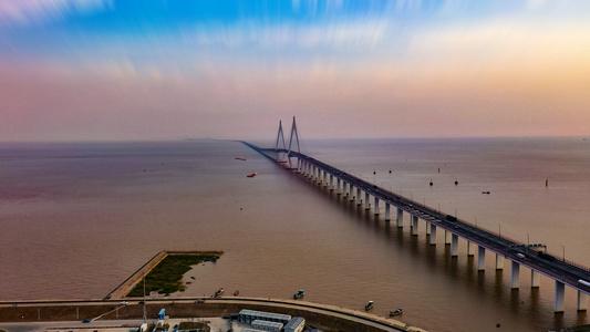 4K航拍杭州湾跨海大桥 视频