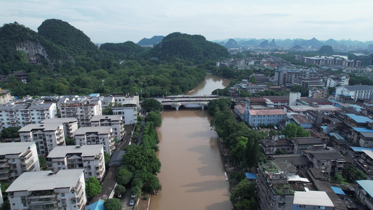 航拍桂林小东江视频