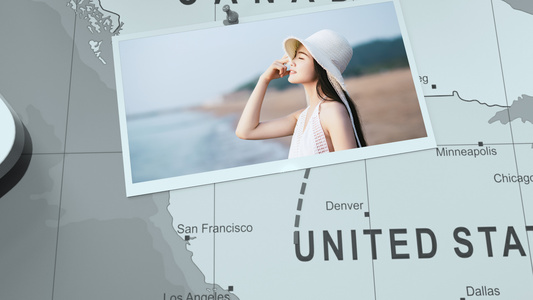 旅游线路图旅游相册展示AE模板视频
