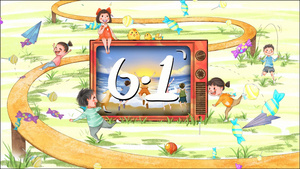 4k61儿童节电视剧糖果背景17秒视频
